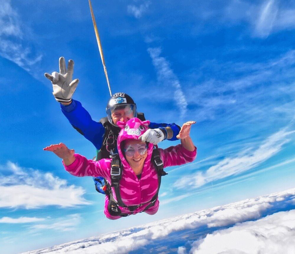 Skok w tandemie Elbląg + videofilmowanie przez dodatkowego skoczka kamerzystę